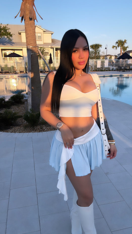 Fluffy skirt baby blue